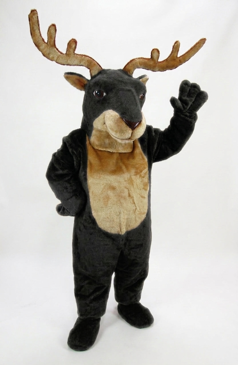 Reindeer Mascot (Polyfoam) - Short fur / Black mascot costume