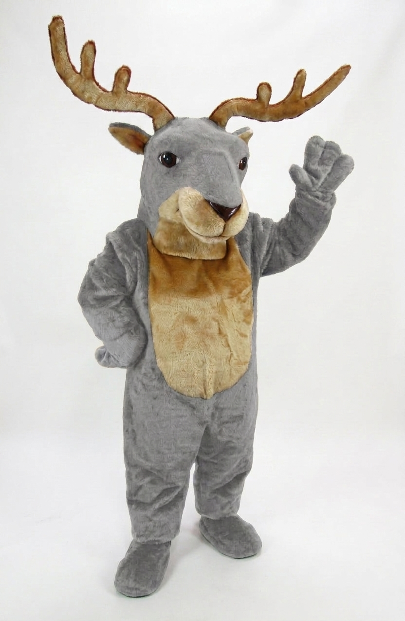 Reindeer Mascot (Polyfoam) - Short fur / Grey mascot costume