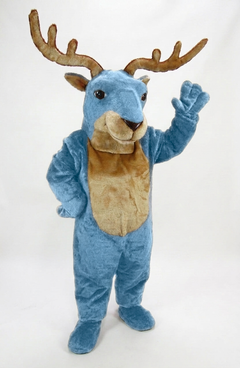 Reindeer Mascot (Polyfoam) - Short fur / Light blue mascot costume