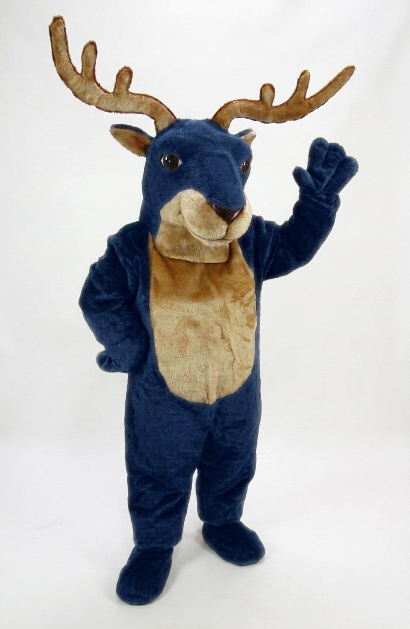 Reindeer Mascot (Polyfoam) - Short fur / Navy Blue mascot costume