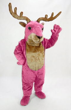 Reindeer Mascot (Polyfoam) - Short fur / Pink mascot costume
