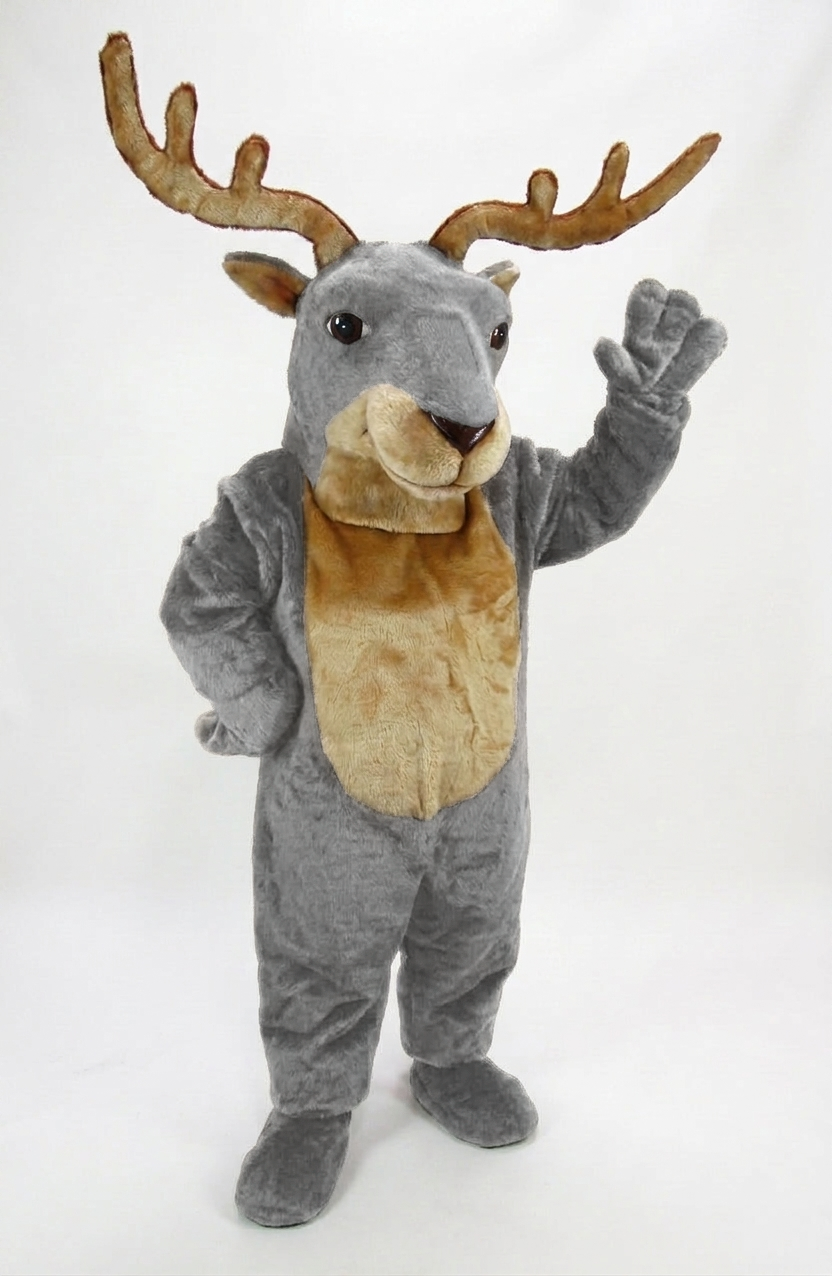 Reindeer Mascot (Polyfoam) - Short fur / White mascot costume