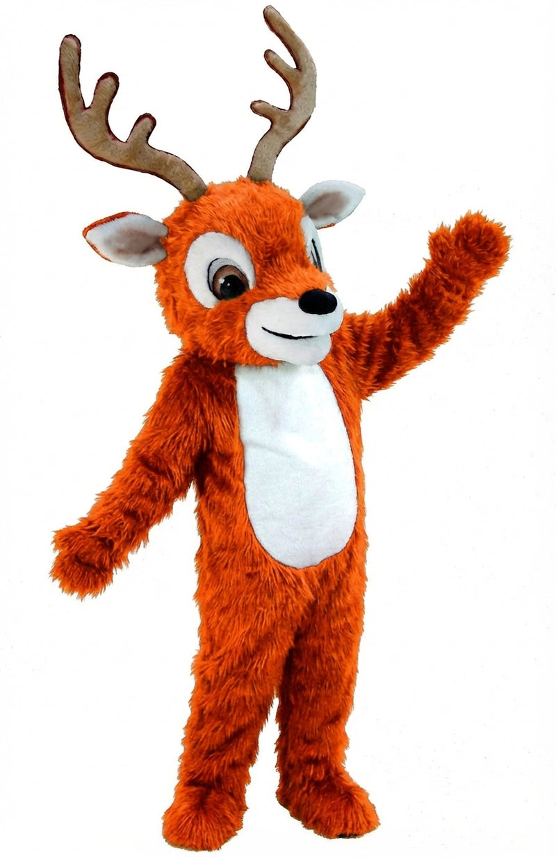 Reindeer Mascot (Thermolite) - Long fur / Bright Orange mascot costume