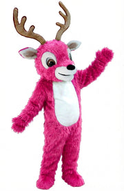 Reindeer Mascot (Thermolite) - Long fur / Bright Pink mascot costume