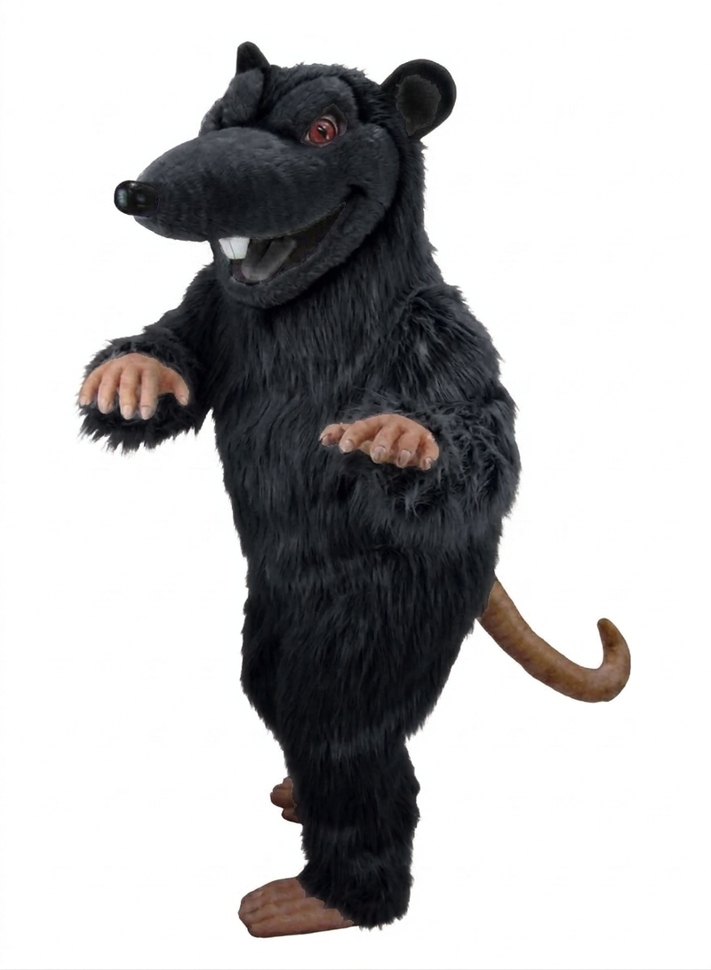 Rink Rat Mascot - Long fur / Black mascot costume