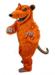 Rink Rat Mascot - Long fur / Bright Orange mascot costume