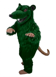 Rink Rat Mascot - Long fur / Green mascot costume