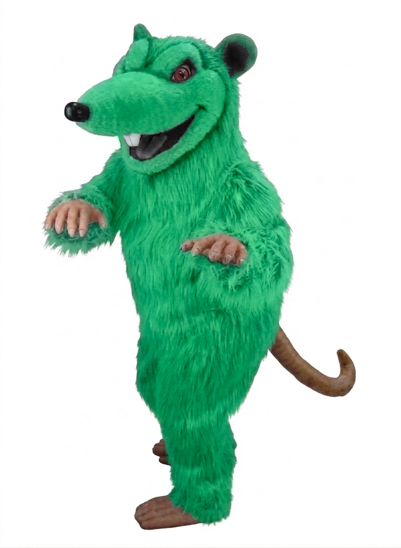 Rink Rat Mascot - Long fur / Lime mascot costume