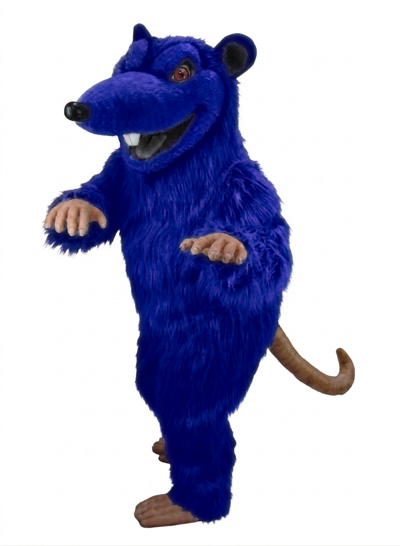 Rink Rat Mascot - Long fur / Royal Blue mascot costume