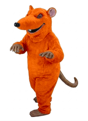 Rink Rat Mascot - Short fur / Bright Orange mascot costume