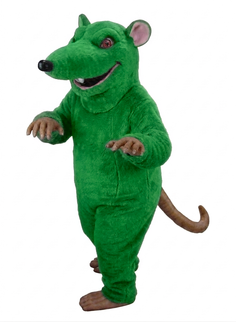 Rink Rat Mascot - Short fur / Green mascot costume