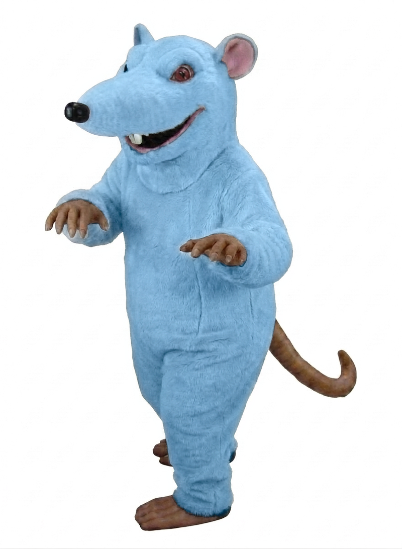 Rink Rat Mascot - Short fur / Light blue mascot costume