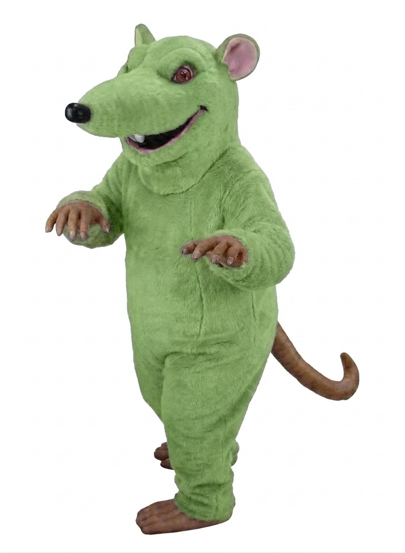 Rink Rat Mascot - Short fur / Lime mascot costume