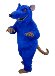 Rink Rat Mascot - Short fur / Royal blue mascot costume