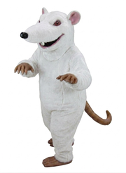 Rink Rat Mascot - Short fur / White mascot costume