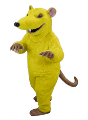 Rink Rat Mascot - Short fur / Yellow mascot costume