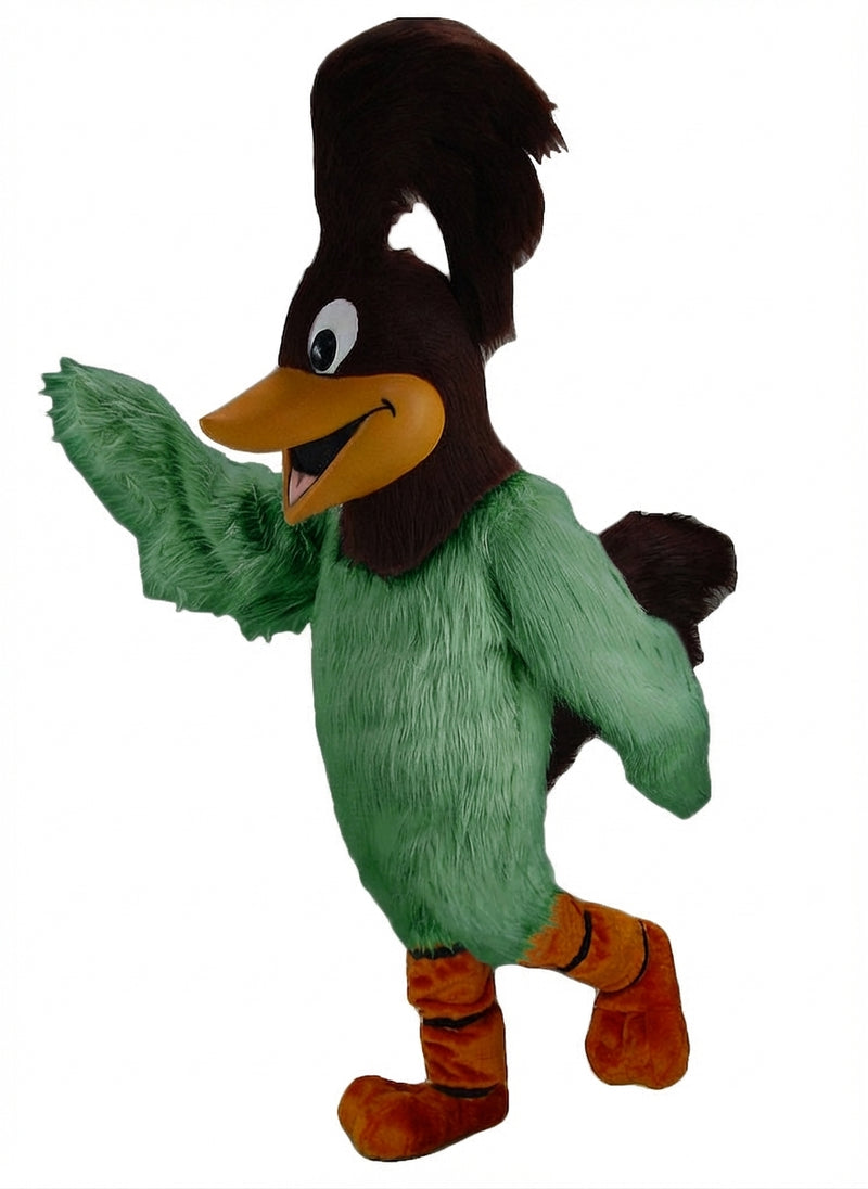 Roadrunner Mascot - Long fur / Green mascot costume