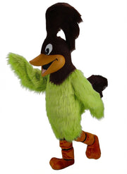 Roadrunner Mascot - Long fur / Lime mascot costume