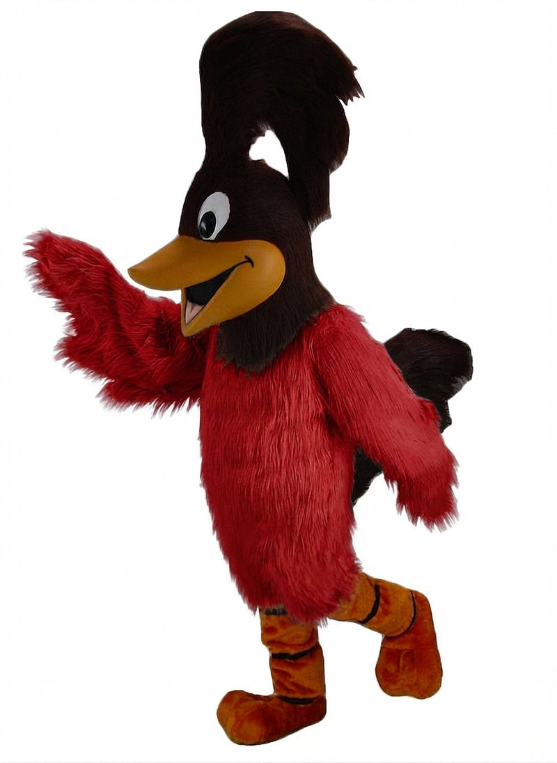 Roadrunner Mascot - Long fur / Red mascot costume
