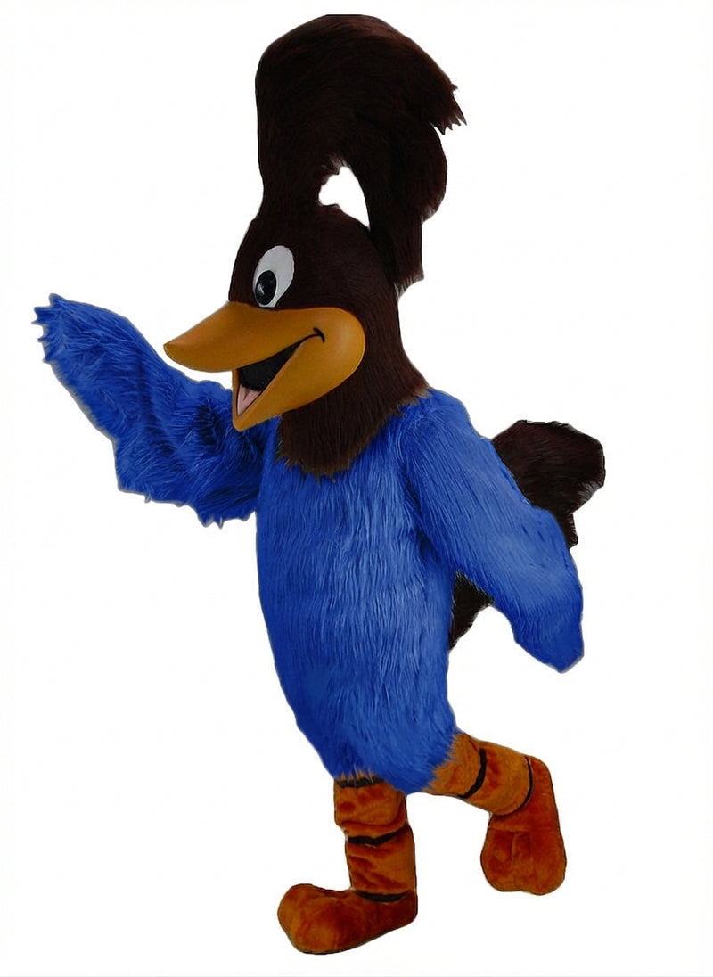 Roadrunner Mascot - Long fur / Royal Blue mascot costume