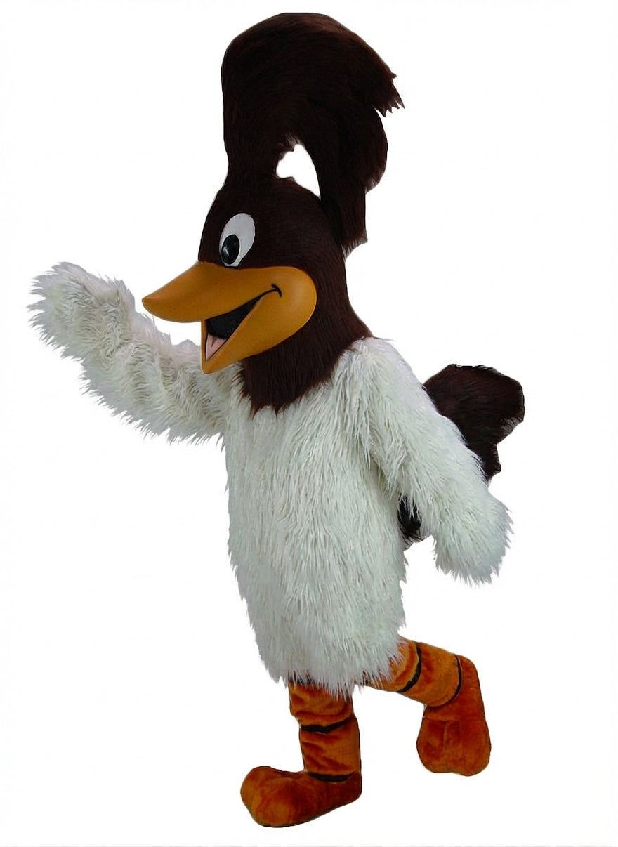 Roadrunner Mascot - Long fur / White mascot costume