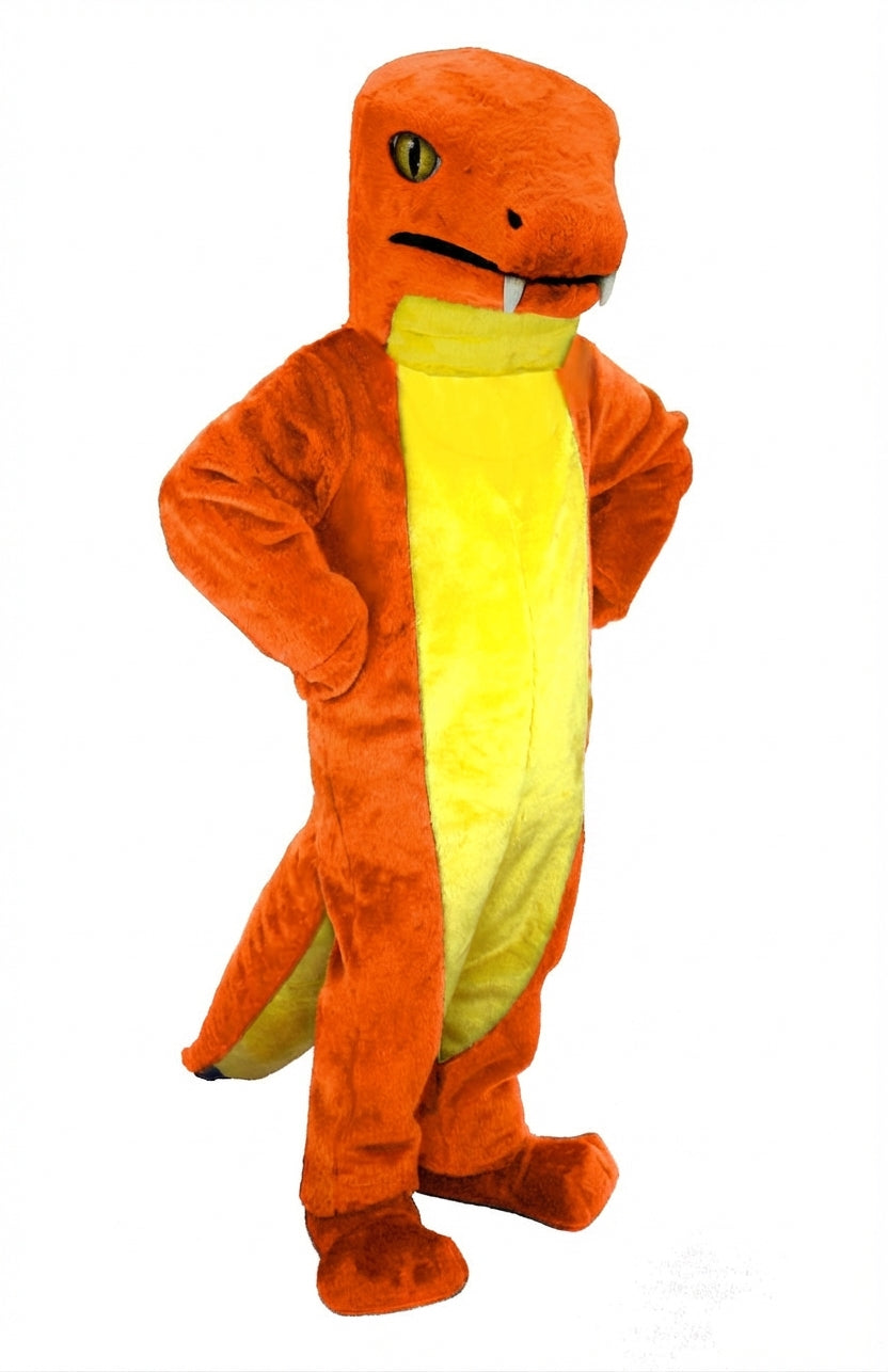Snake Mascot (Thermolite) - Short fur / Bright Orange mascot costume