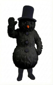 Snowman Mascot (Thermolite) - Long fur / Black mascot costume