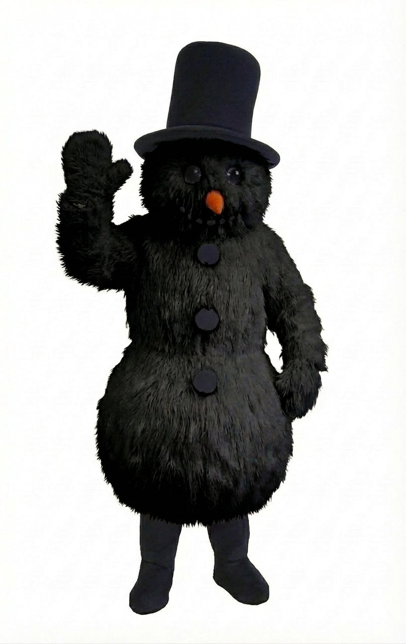 Snowman Mascot (Thermolite) - Long fur / Black mascot costume