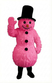 Snowman Mascot (Thermolite) - Long fur / Bright Pink mascot costume