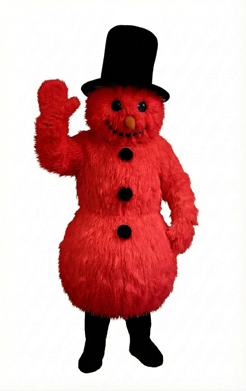 Snowman Mascot (Thermolite) - Long fur / Red mascot costume