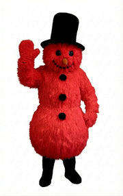 Snowman Mascot (Thermolite) - Long fur / Red mascot costume
