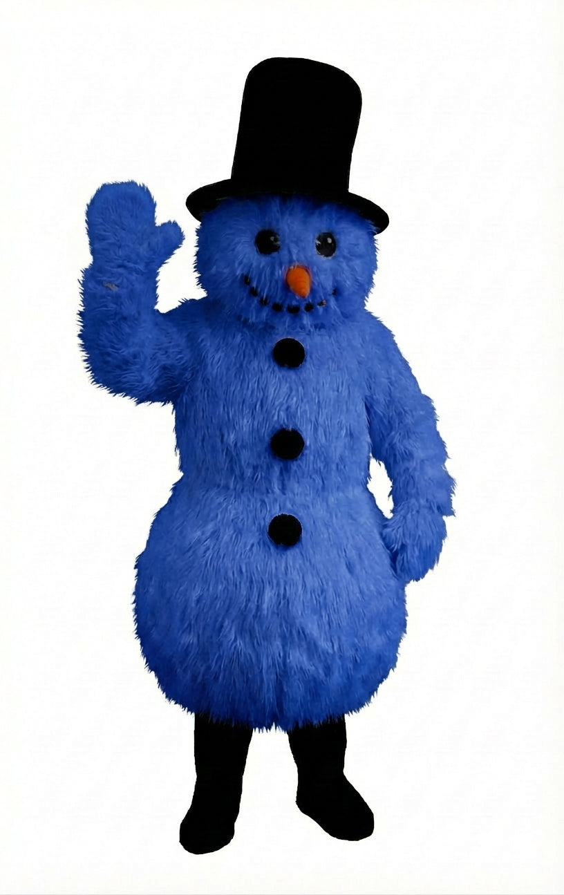 Snowman Mascot (Thermolite) - Long fur / Royal Blue mascot costume