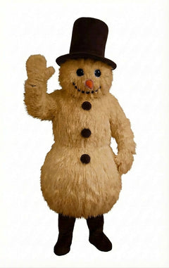 Snowman Mascot (Thermolite) - Long fur / Tan mascot costume