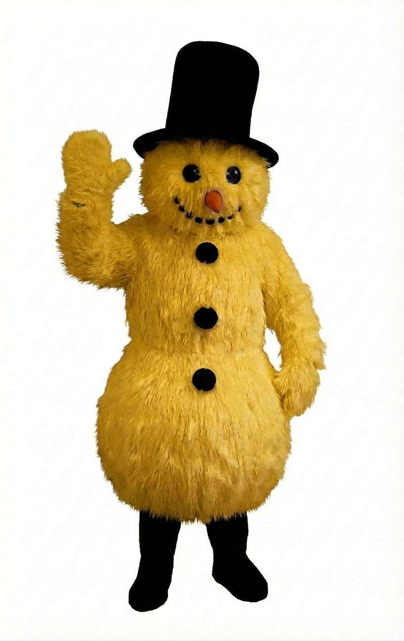 Snowman Mascot (Thermolite) - Long fur / Yellow mascot costume