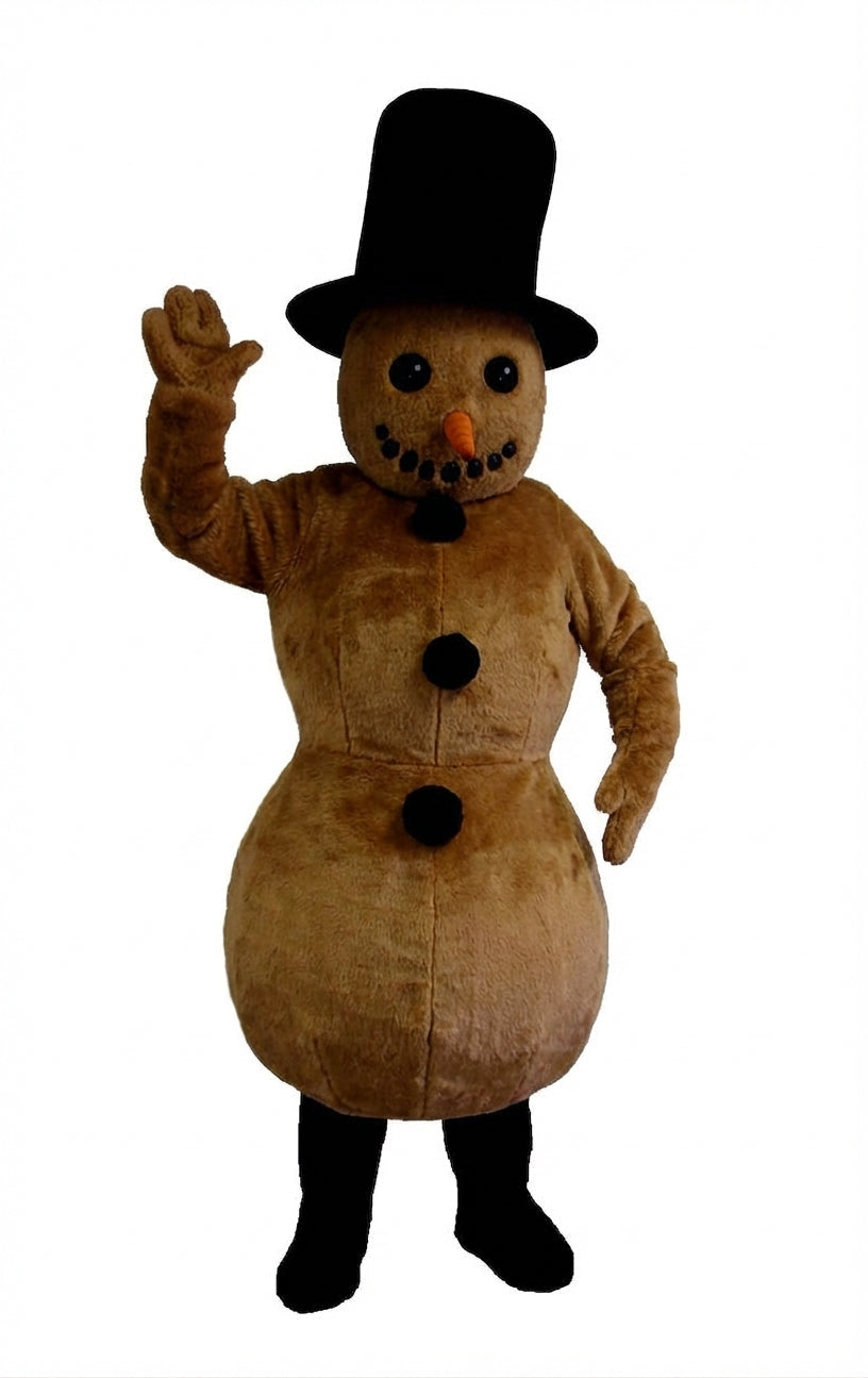 Snowman Mascot (Thermolite) - Medium fur / Brown mascot costume
