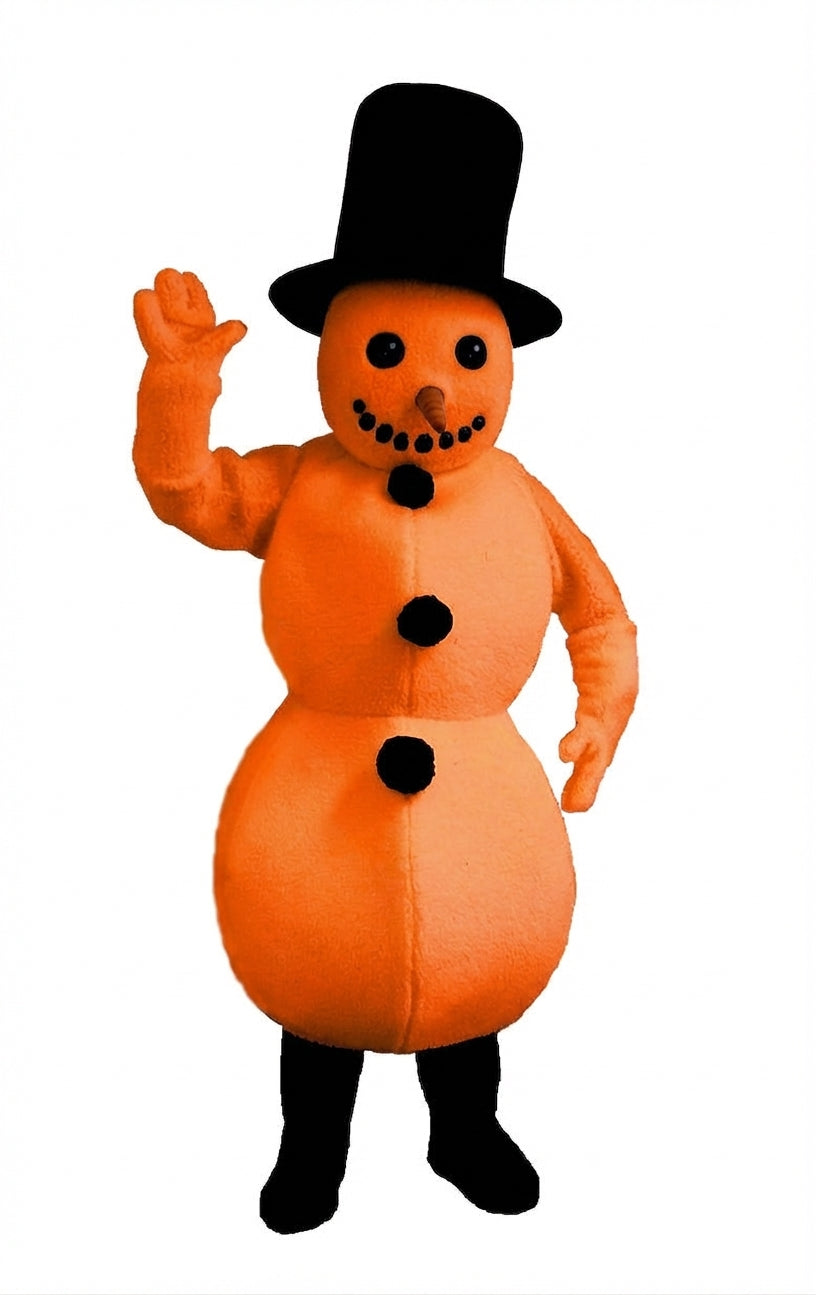 Snowman Mascot (Thermolite) - Short fur / Bright Orange mascot costume