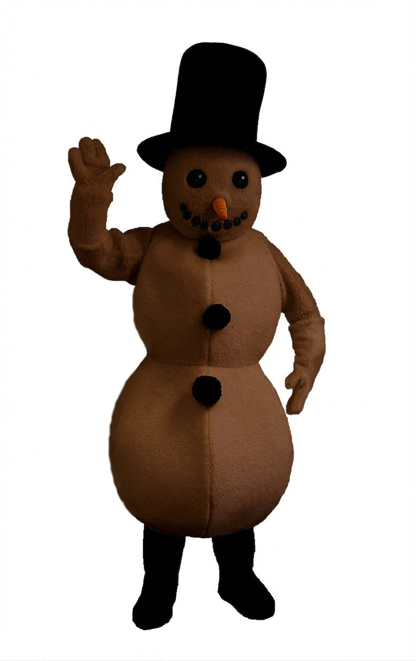 Snowman Mascot (Thermolite) - Short fur / Chocolate Brown mascot costume