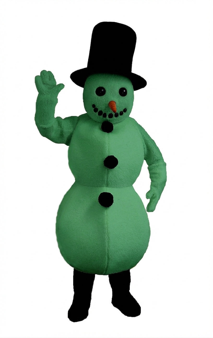 Snowman Mascot (Thermolite) - Short fur / Green mascot costume