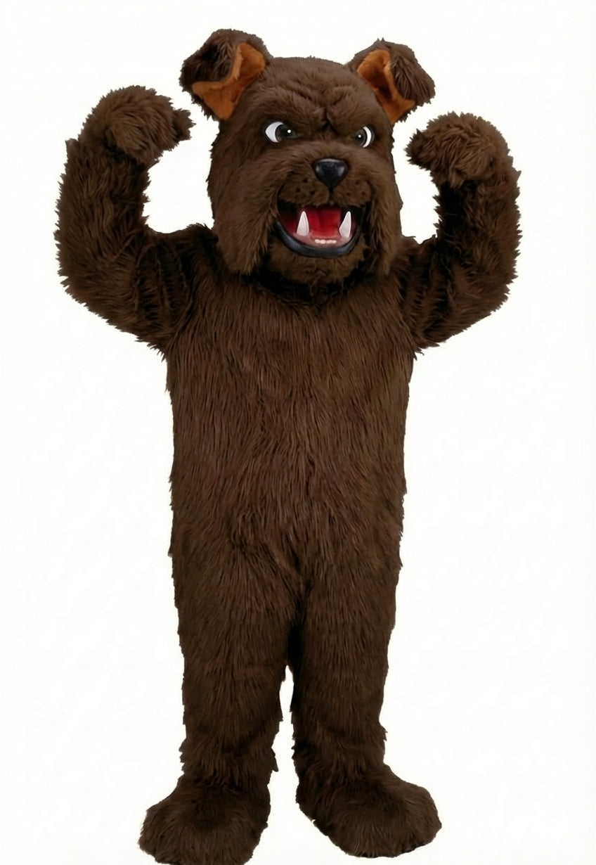 Sparky Dog Mascot - Long fur / Dark Brown mascot costume