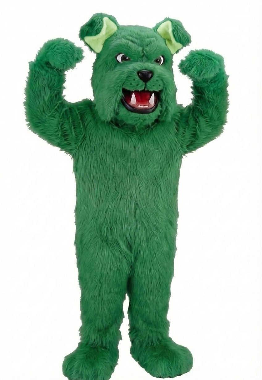 Sparky Dog Mascot - Long fur / Green mascot costume