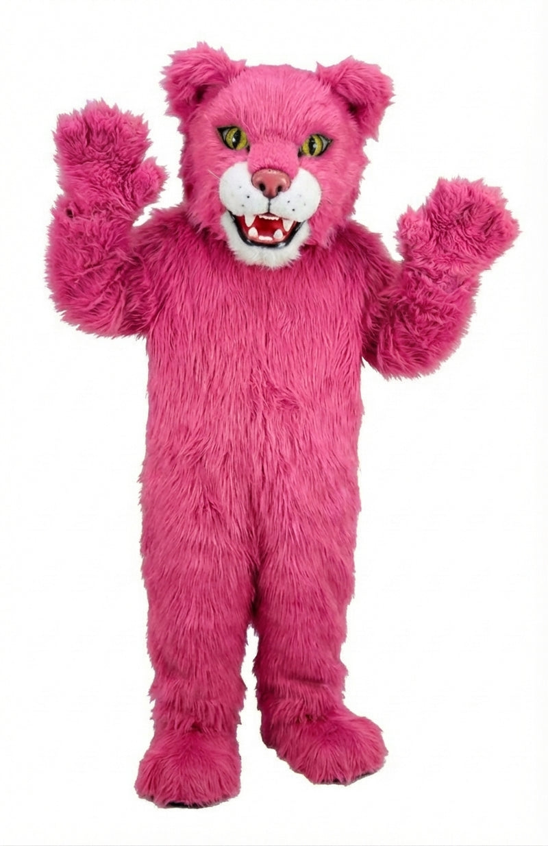 Spotted Jaguar Mascot (Thermolite) - Long fur / Bright Pink mascot costume