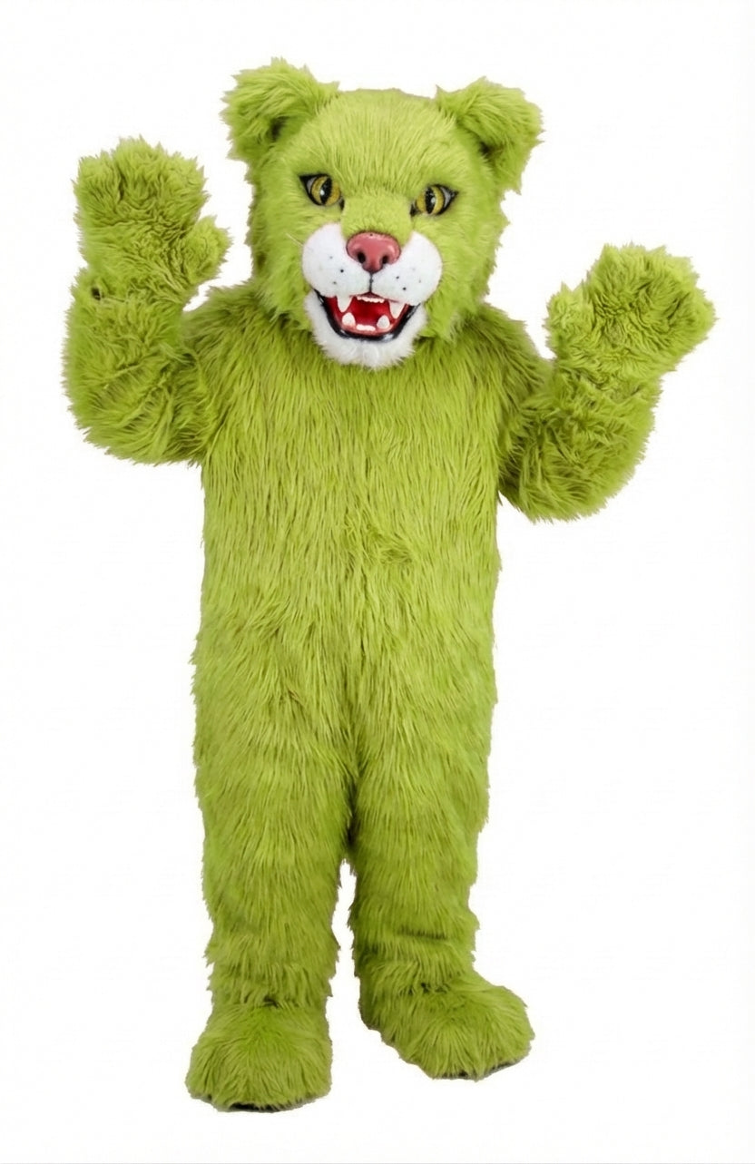 Spotted Jaguar Mascot (Thermolite) - Long fur / Lime mascot costume