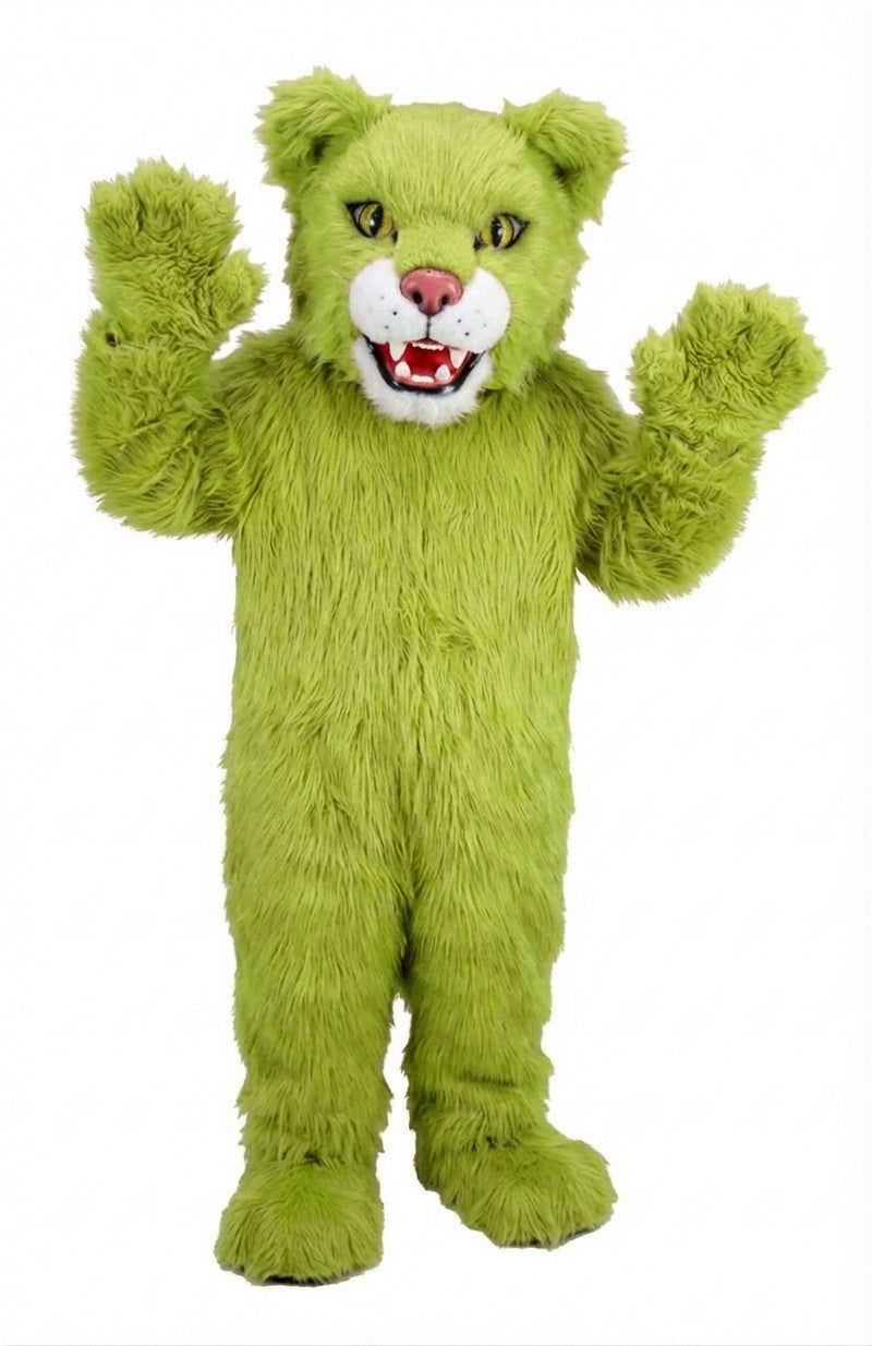 Spotted Jaguar Mascot (Thermolite) - Long fur / Lime mascot costume