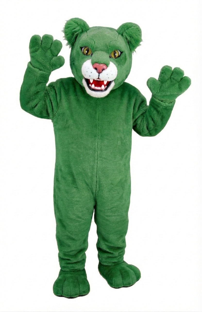 Spotted Jaguar Mascot (Thermolite) - Short fur / Green mascot costume