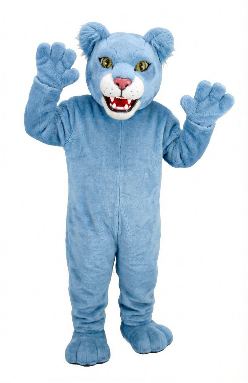 Spotted Jaguar Mascot (Thermolite) - Short fur / Light blue mascot costume