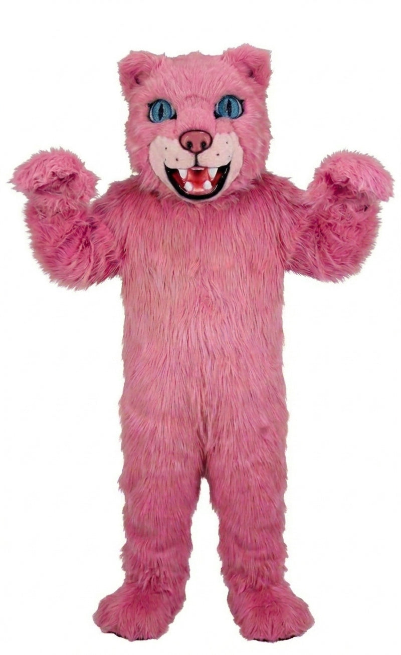 Spotted Leopard Mascot (Thermolite) - Long fur / Bright Pink mascot costume