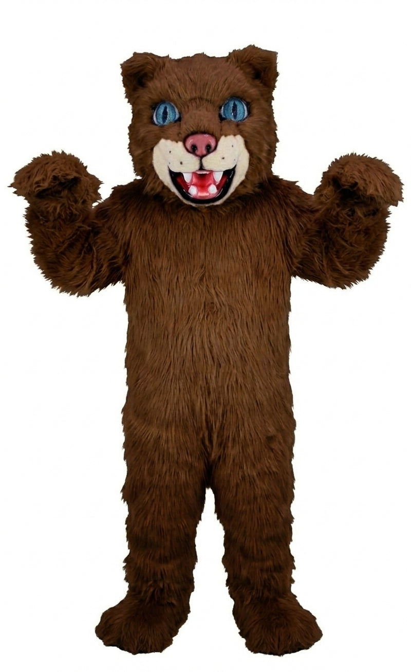 Spotted Leopard Mascot (Thermolite) - Long fur / Dark Brown mascot costume