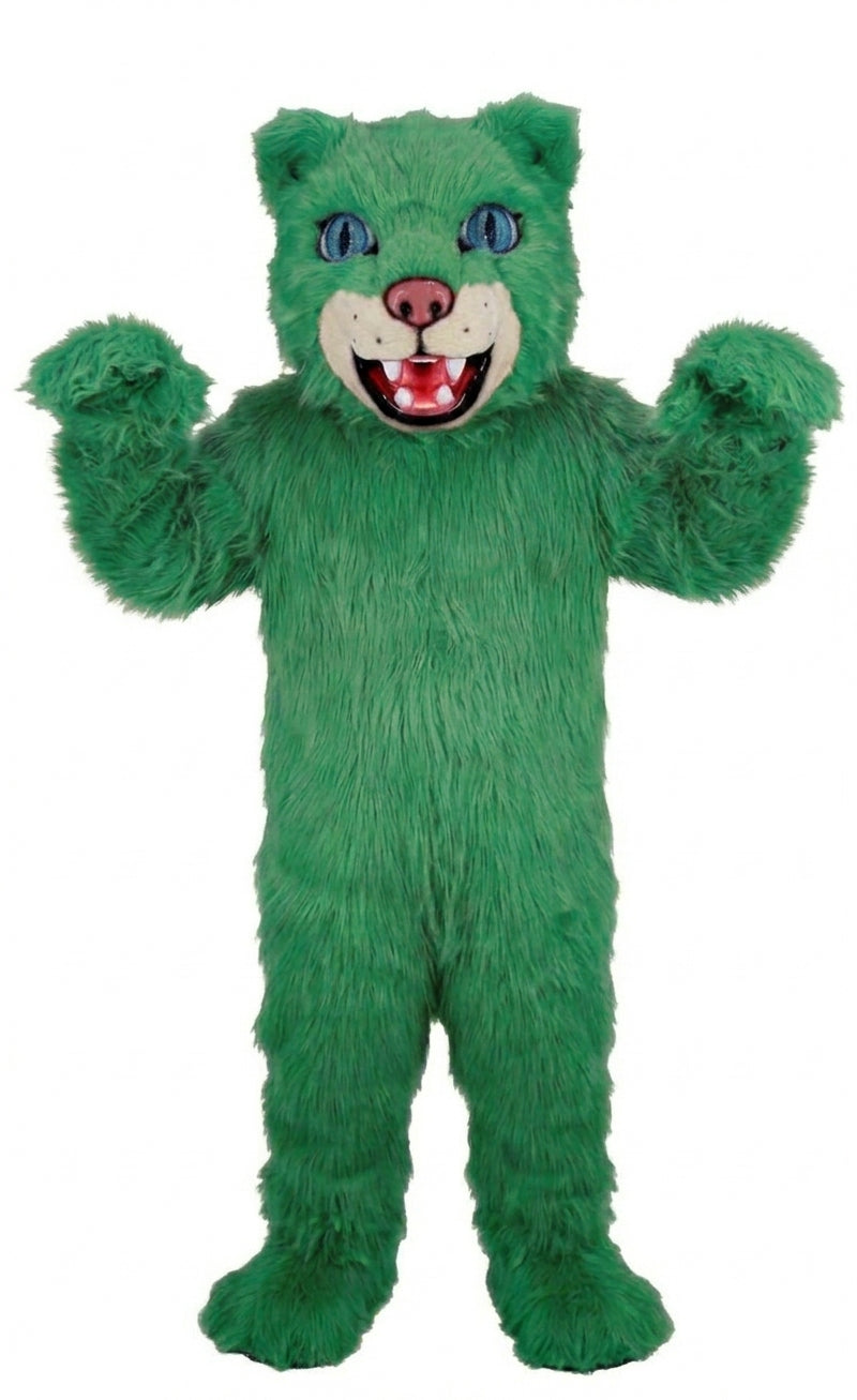 Spotted Leopard Mascot (Thermolite) - Long fur / Green mascot costume