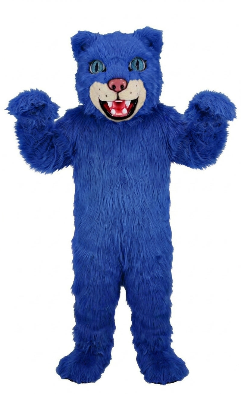 Spotted Leopard Mascot (Thermolite) - Long fur / Royal Blue mascot costume