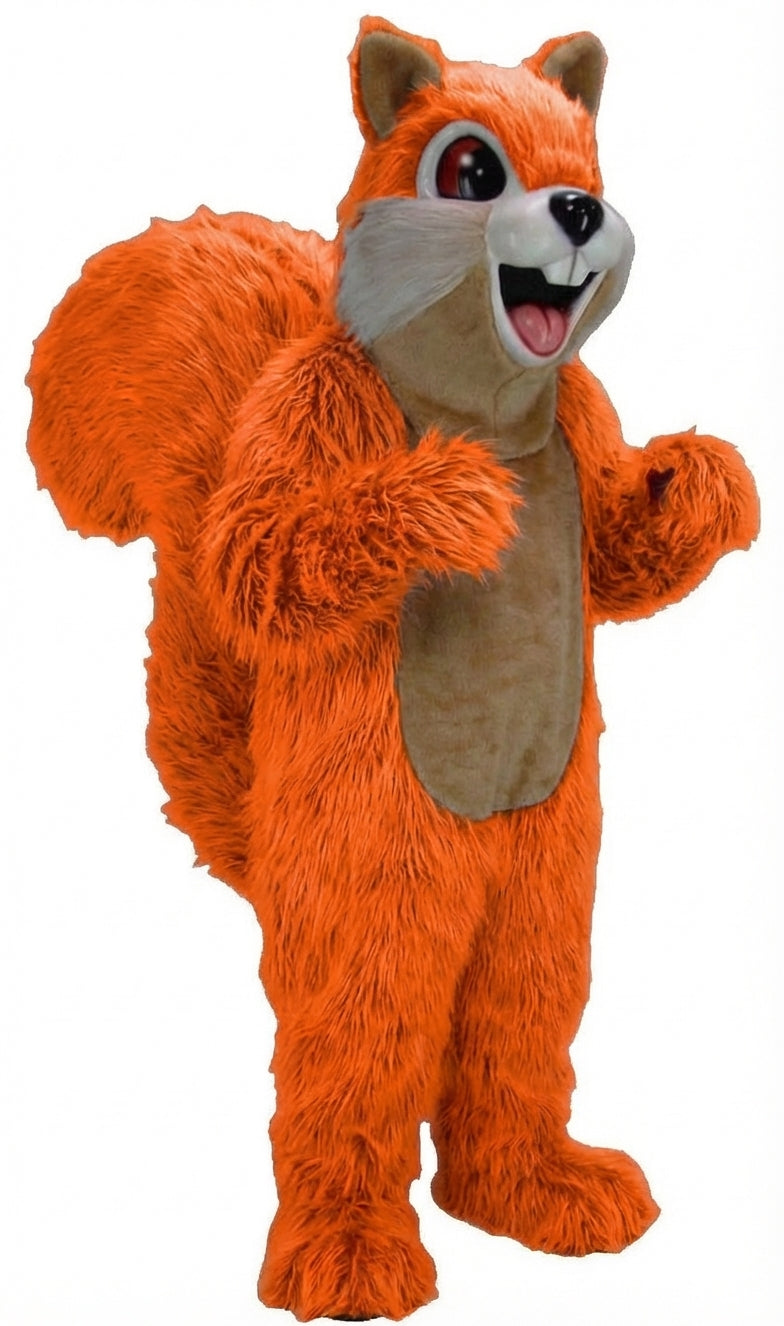 Squirrel Mascot - Long fur / Bright Orange mascot costume